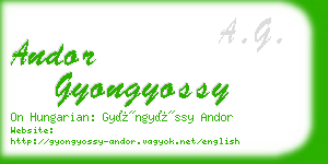 andor gyongyossy business card